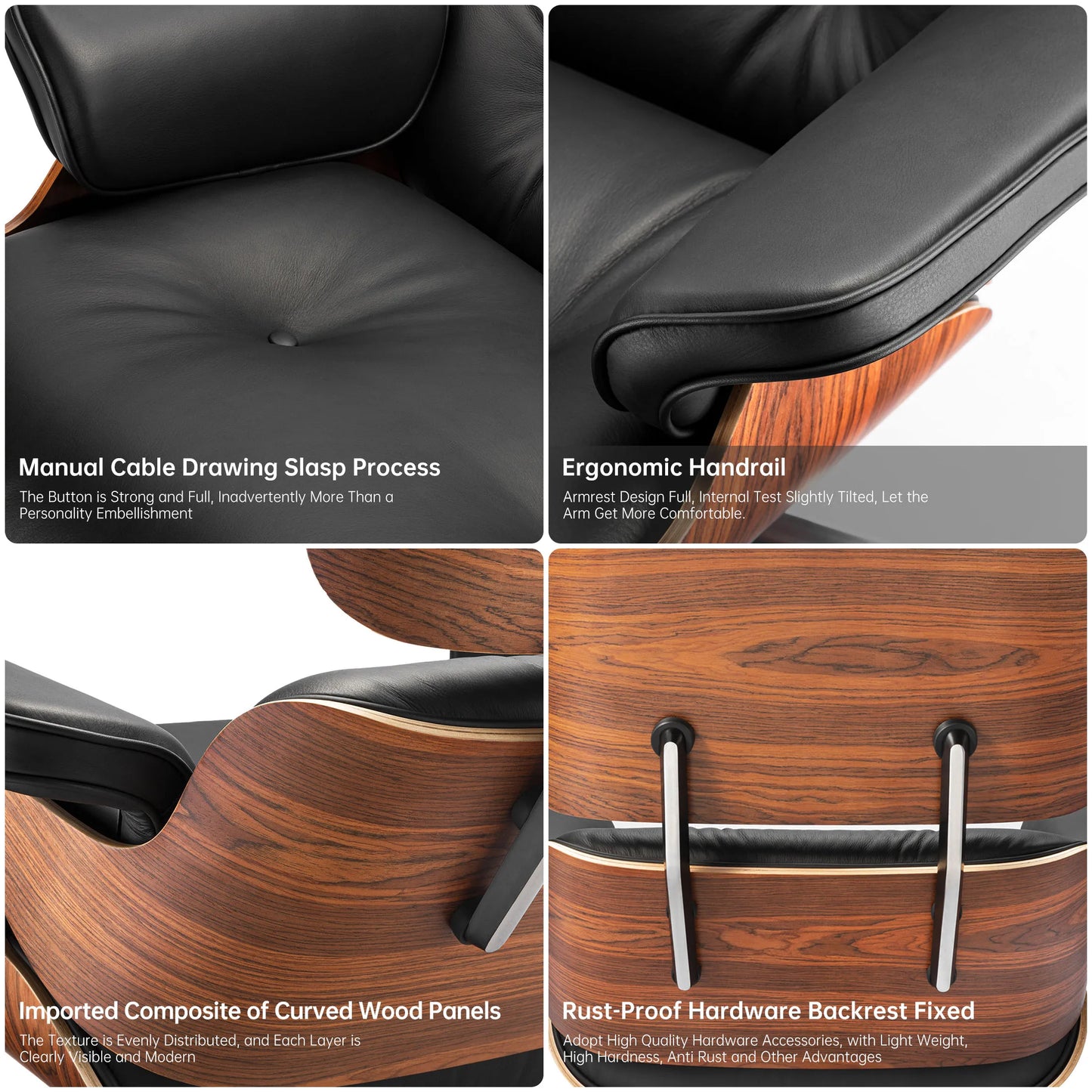 GrandLeather Luxe | Echtleder-Loungesessel | Loungechair mit Ottoman