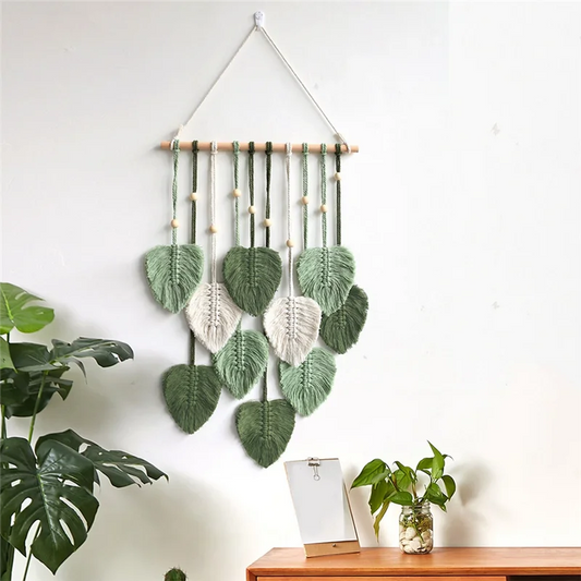 Leafy Dreams – Makramee Wandbehang im Boho-Stil